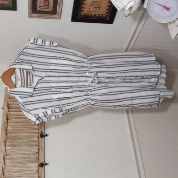 Japna Tops - 🟢8oz (161)  Japna  striped blue ,white tie waist  long tunic